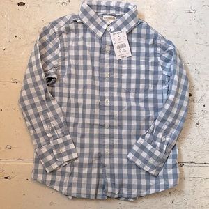 Little Boys JCrew check button up short NWT